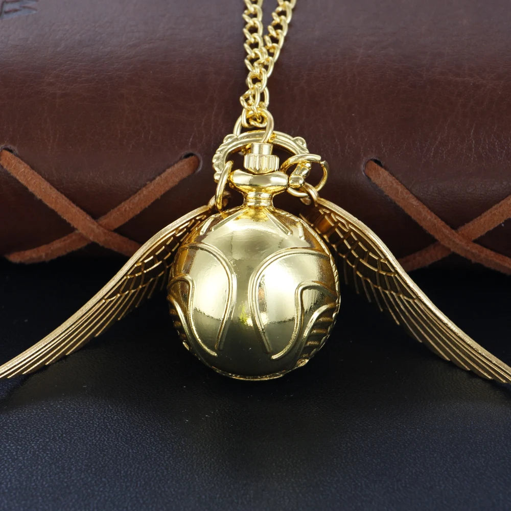 Vintage Gold Fairy Ball Quartz Pocket Watch – Pendant Necklace Gift