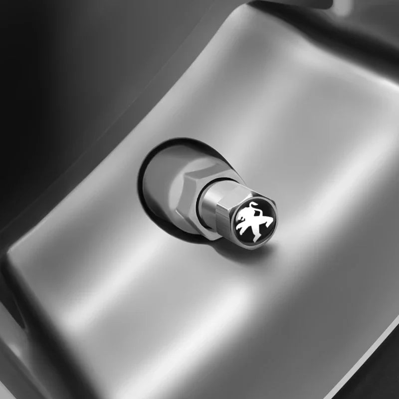Metal Car Tire Valve Caps – Logo Emblem Decoration for Peugeot Vehicles