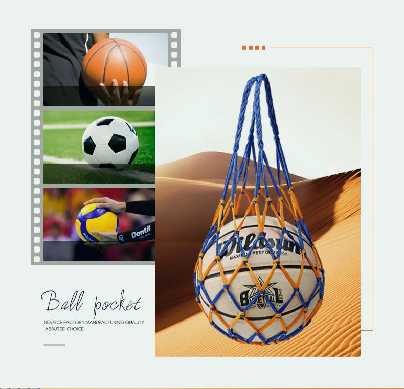 Nylon Ball Storage Bag – Portable Mesh Carry Holder for Soccer and Sports
