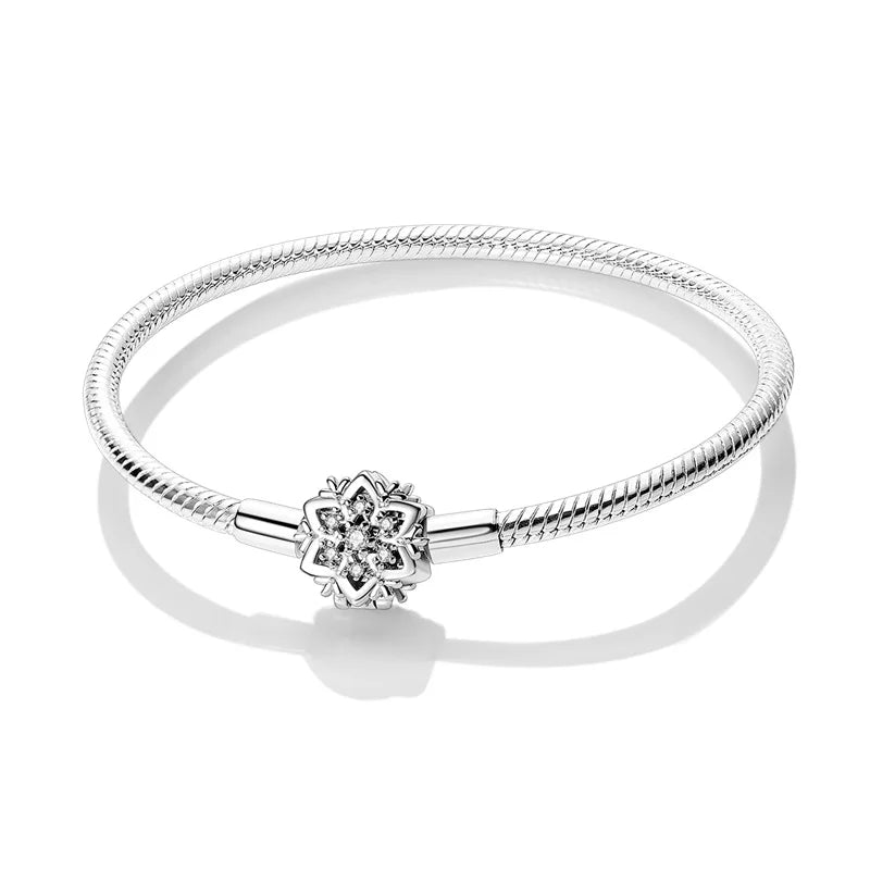 925 Sterling Silver Charm Bracelet – Adjustable Green Zircon for Birthday Gifts
