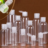 Clear PET Flip Lid Bottles – Travel Size Cosmetic Containers for Liquid Samples
