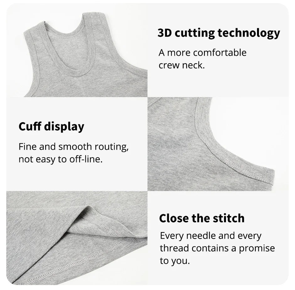 Cotton Sleeveless Compression Vest – Men's Athletic Shirt for Gym Fitness