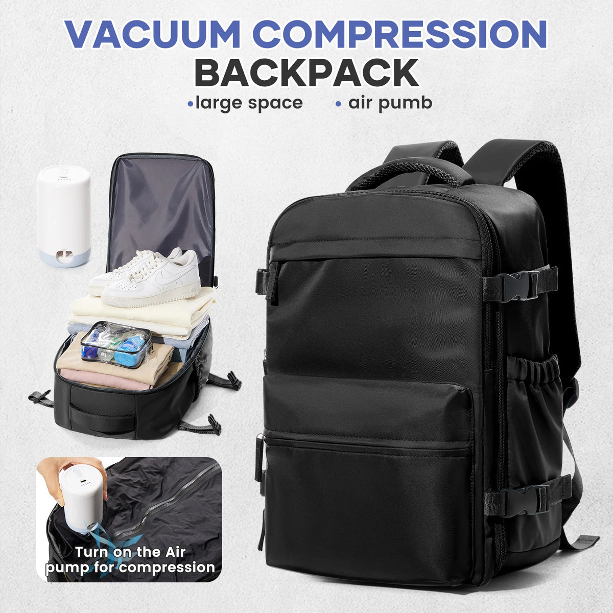 Expandable Travel Laptop Backpack – Large Capacity Business Bag for Men and Women