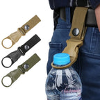 Nylon Webbing Bottle Holder – Tactical Carabiner Clip for Outdoor Hiking