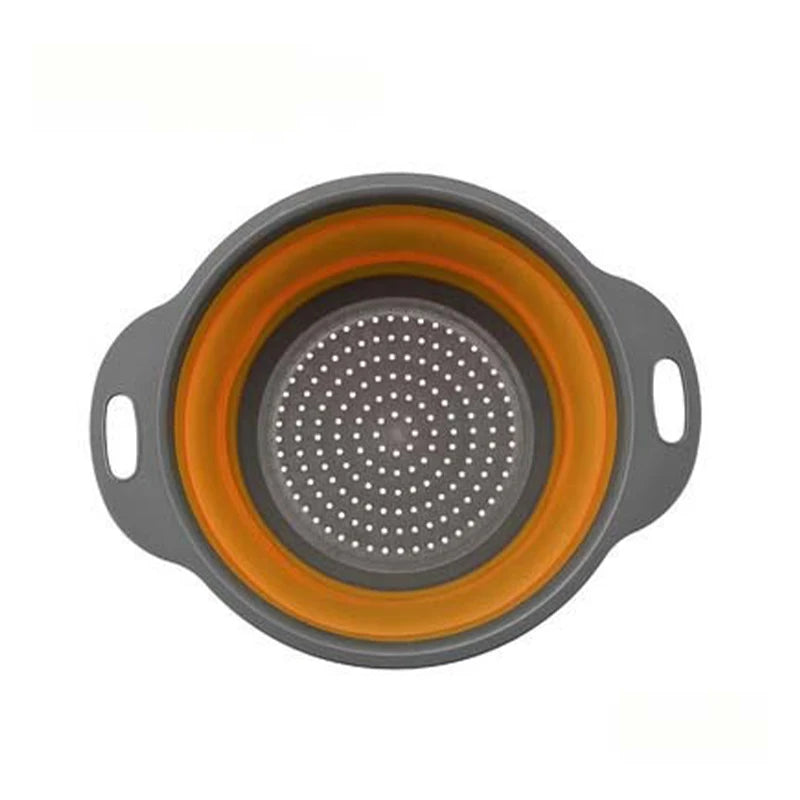 Collapsible Silicone Colander – Foldable Strainer for Kitchen Fruit Washing