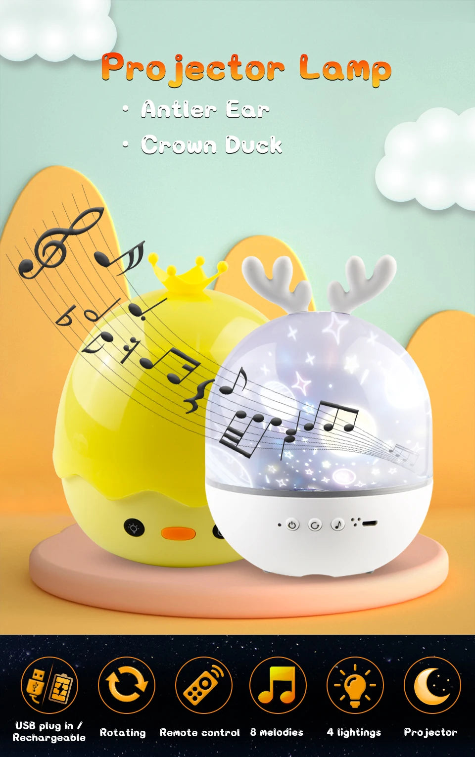 Rotating Galaxy Music Projector – Bluetooth LED Night Light for Kids Bedroom