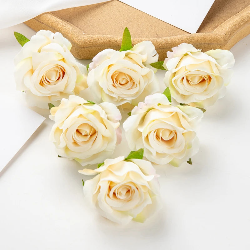 Artificial Silk Rose Heads – Decorative Flowers for Wedding Home Decor