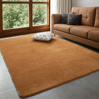 Coral Velvet Area Rug – Soft Rectangular Mat for Living Room and Bedroom
