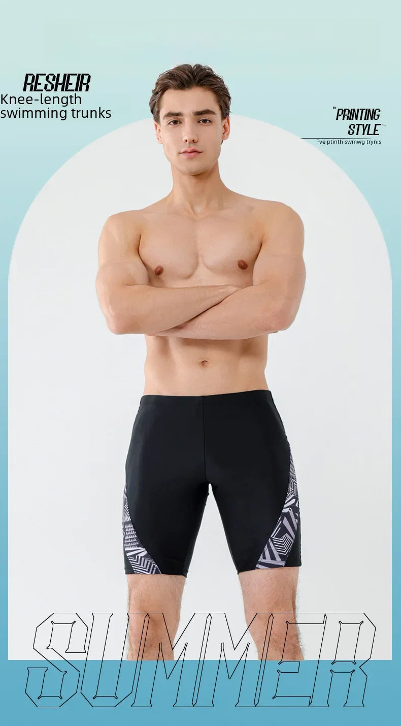 Men's Quick-Dry Swim Trunks – Anti-Embarrassment Five-Point Board Shorts for Swimming