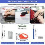 Vinyl Wrap Tool Kit – Felt Squeegee and Knife Set for Car Tinting