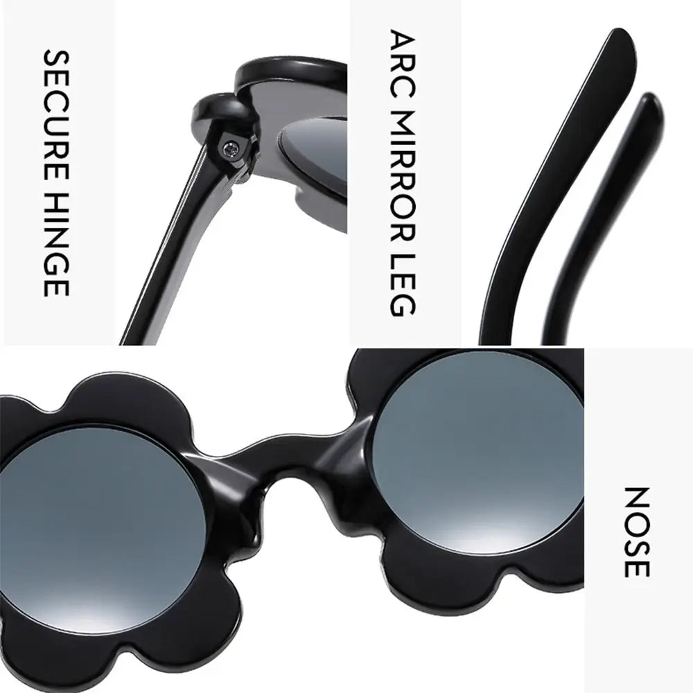 Retro Sunflower Round Sunglasses – Floral Festival Shades for Women