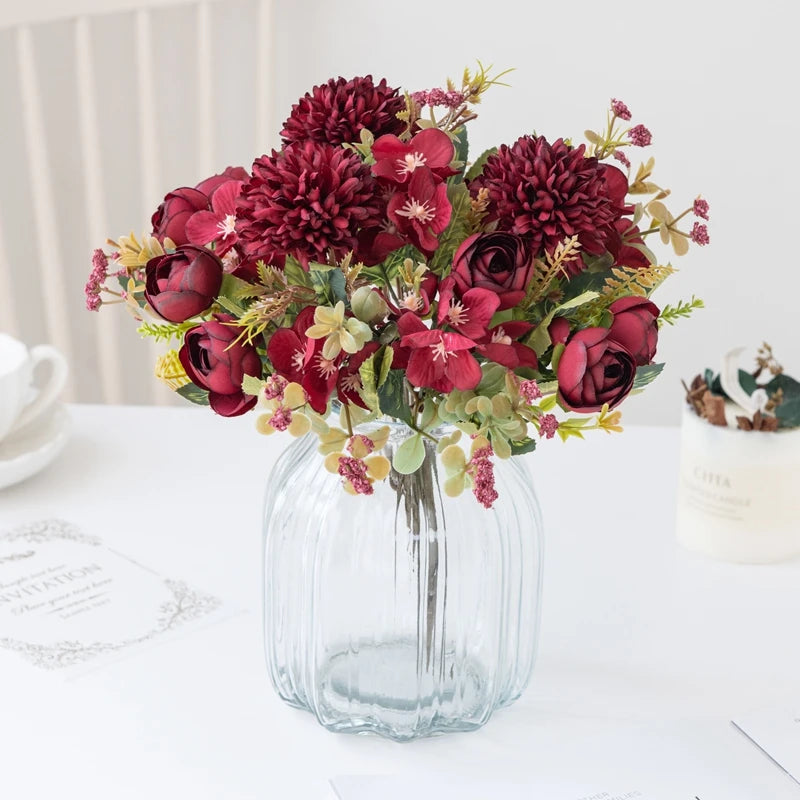 Silk Tea Rose Buds – Artificial Floral Decor for Wedding Bouquets and Crafts