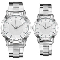 Stainless Steel Couple Watch – Silver Mesh Quartz for Fashion Accessories