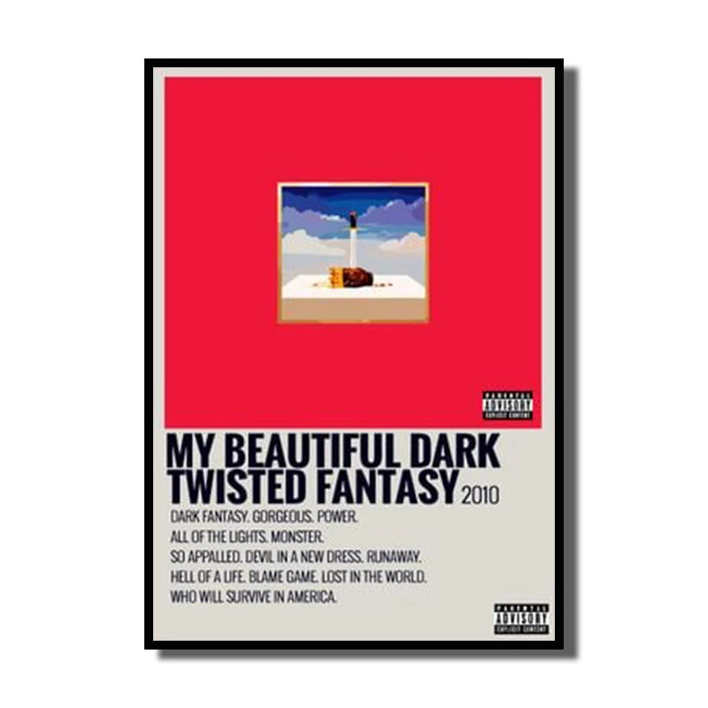Kanye West Canvas Poster – HD Music Album Art for Home Wall Decor