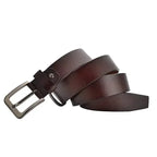 Genuine Leather Mens Belt – Adjustable Luxury Cowskin Strap for Jeans