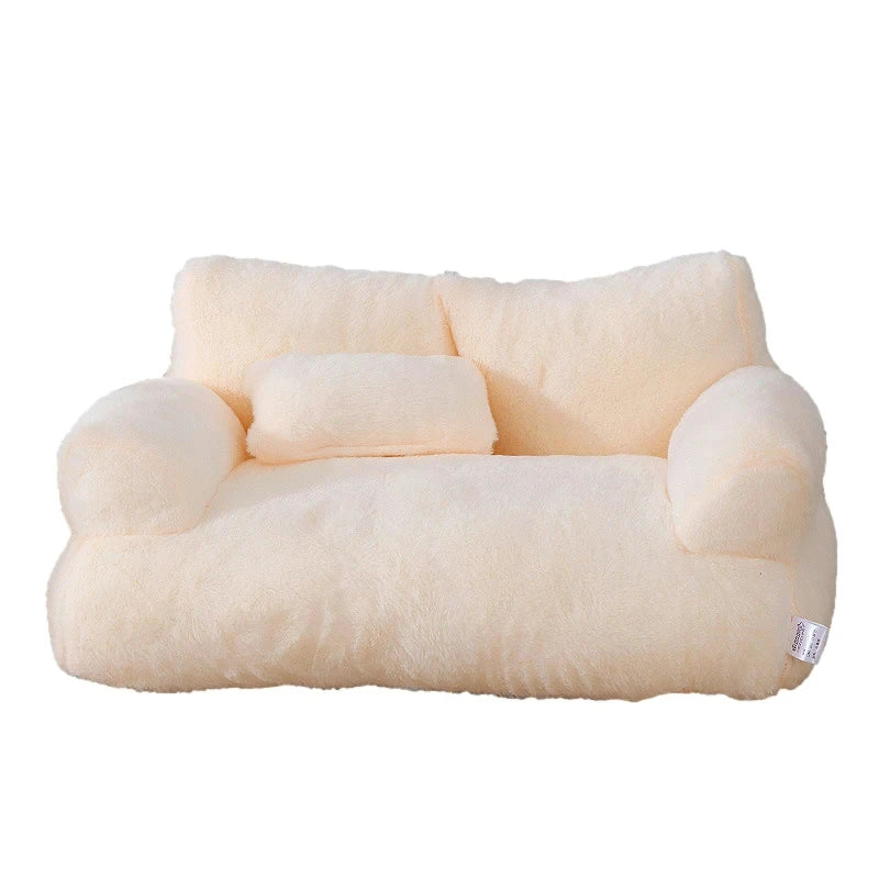 Plush Cat Bed Sofa – Warm Winter Nest for Small Dogs and Cats