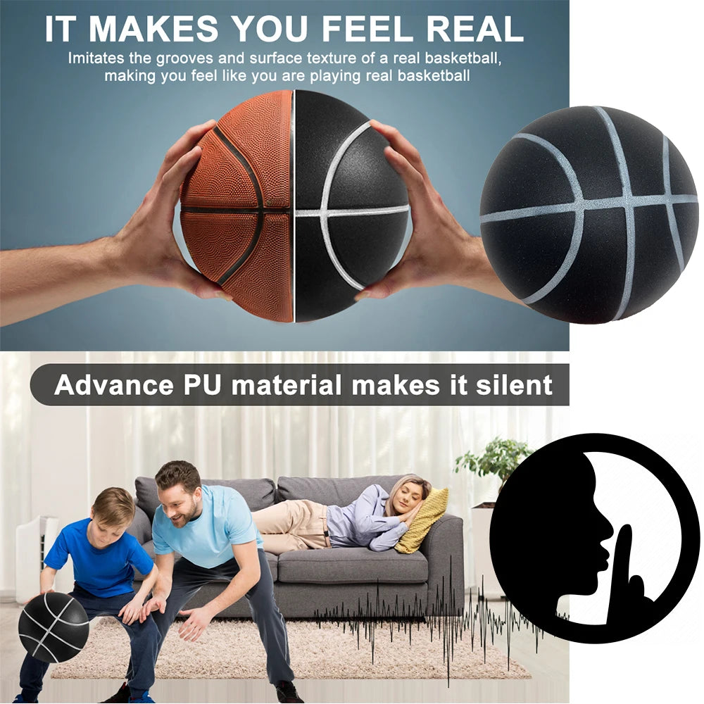 Silent Foam Basketball – Indoor Dribble Practice Ball for Kids and Adults