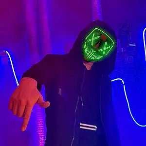 LED Light Up Halloween Mask – Scary Glowing Costume for Cosplay Parties