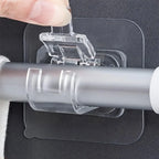 Adjustable Curtain Rod Brackets – Adhesive No Drill Holders for Wall Mounting