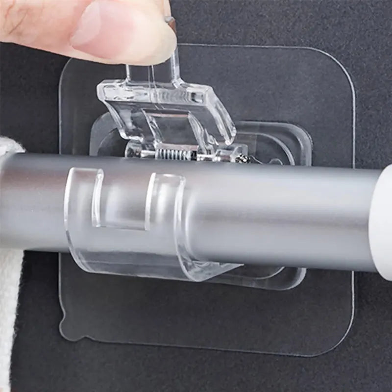 Adjustable Curtain Rod Brackets – Adhesive No Drill Holders for Wall Mounting