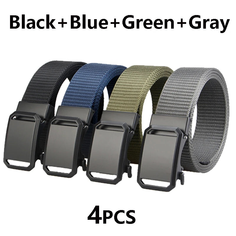 Tactical Canvas Belt – Durable Automatic Buckle for Men Outdoor Hunting