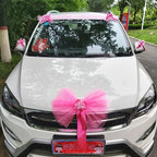 Silk Flower Wedding Car Decoration Kit – Floral Ribbons for Bridal Vehicles