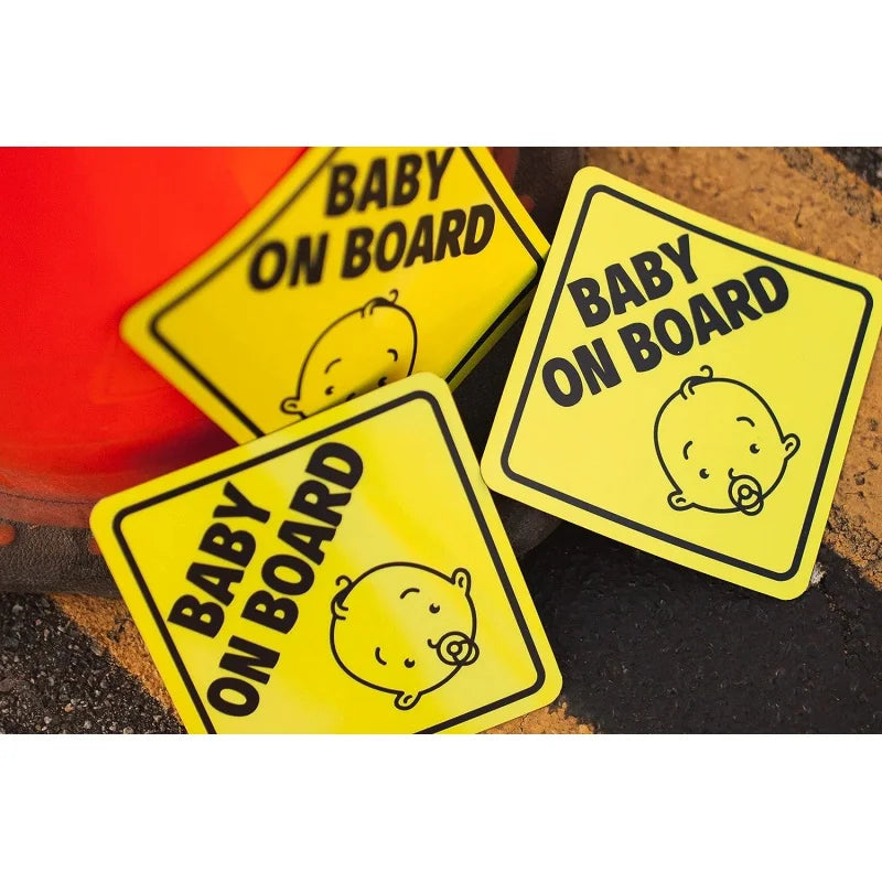 Reflective Magnetic Baby on Board Sign – Car Safety Decal for Parents