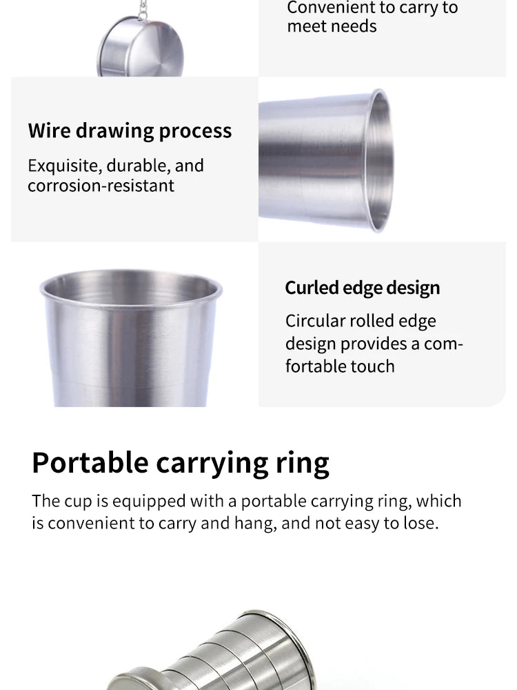 Stainless Steel Telescopic Cup – Portable Folding Drinkware for Camping