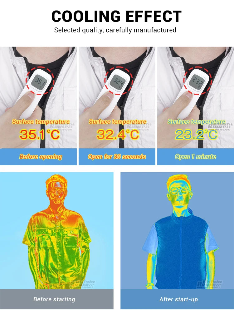 Air-Conditioned Cooling Vest – 13-Hour Fan System for High-Temperature Work
