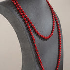 Long Simulated Pearl Necklace – Handmade Beaded Sweater Chain for Fashion
