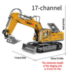 Alloy RC Excavator Toy – 2.4G Remote Control Engineering Truck for Kids