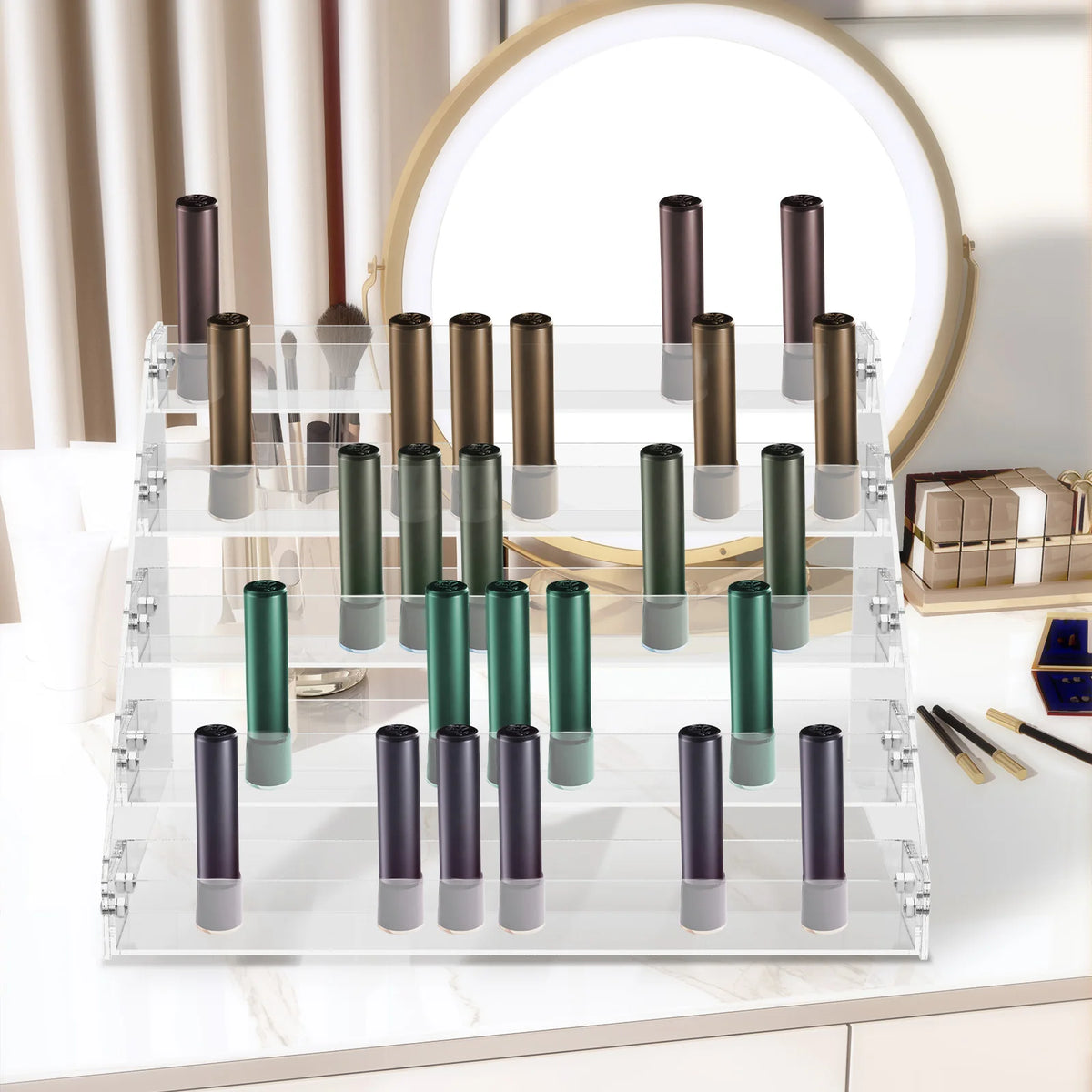 Acrylic Display Stand – Tiered Shelf for Nail Polish Perfume and Cosmetics