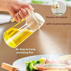 Glass Oil Dispenser Bottle – 2-in-1 Spray and Pour for Kitchen Cooking