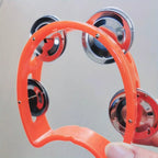 Handheld Plastic Tambourine – 4-Bell Musical Instrument for Rhythm Percussion