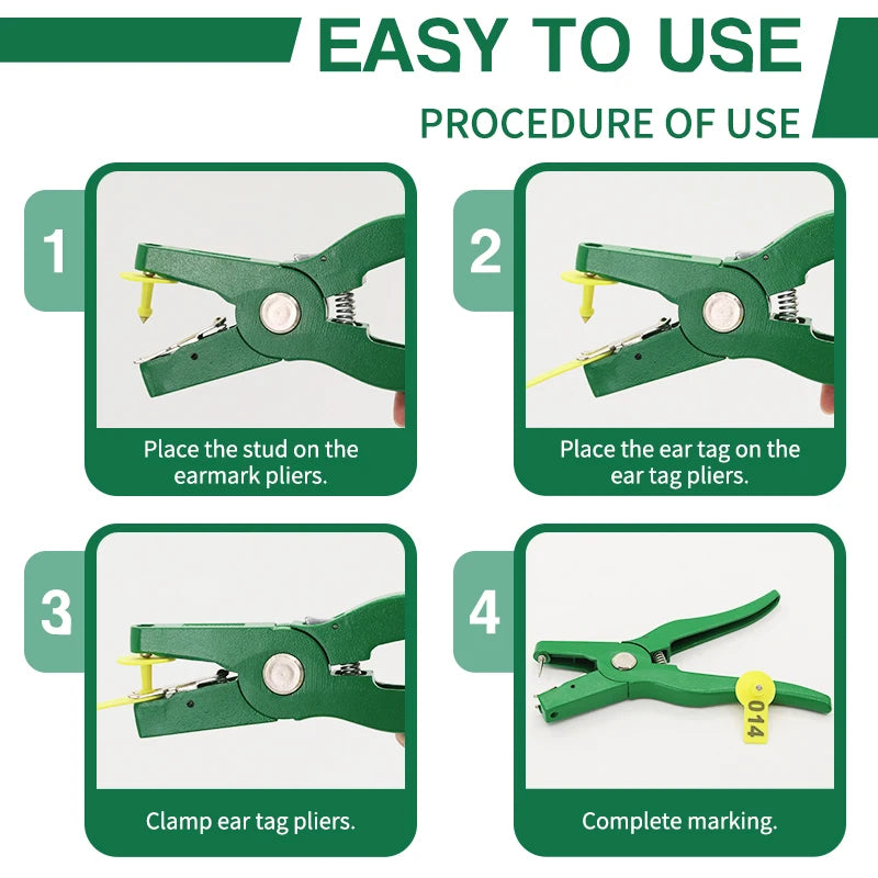 Livestock Ear Tag Applicator – Identification Kit for Sheep Goat and Pig