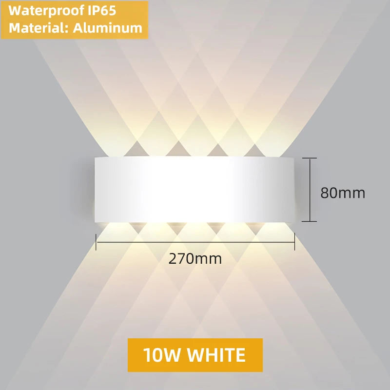Aluminum LED Wall Lamp – IP65 Waterproof Lighting for Indoor and Outdoor