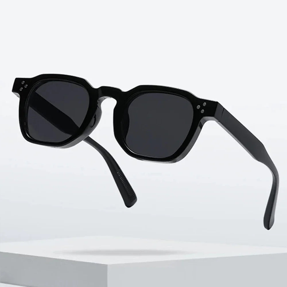 Vintage Rivet Oval Sunglasses – Leopard Anti Blue Light Frames for Men and Women