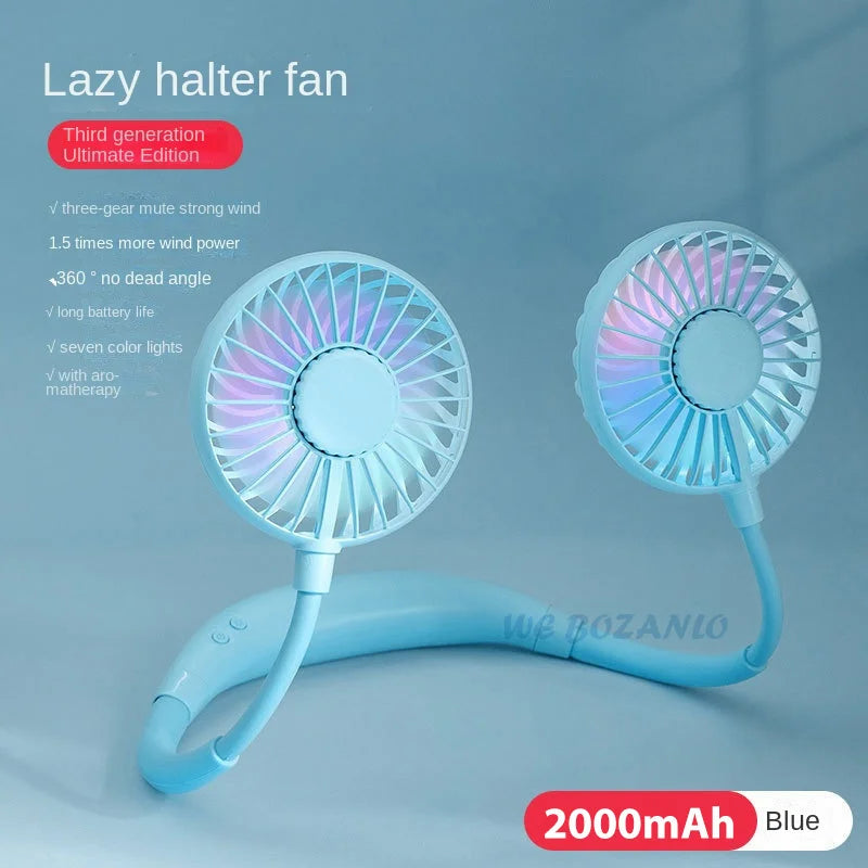 Rechargeable Neck Fan – Portable 3-Speed Hands-Free Cooling for Sports