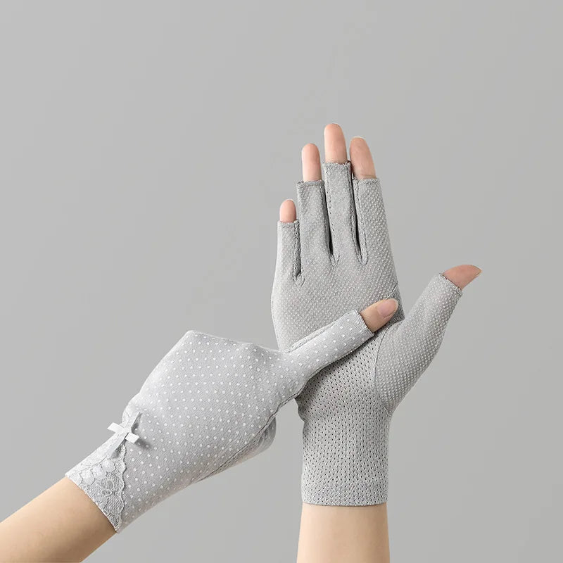 Cotton Fingerless Sunscreen Gloves – UV Protection for Driving and Outdoor