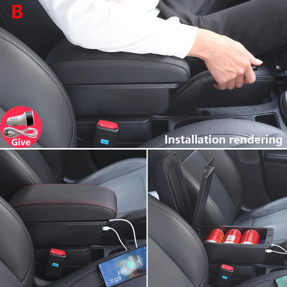 Center Console Armrest Box – Storage Organizer for Peugeot 208 2012-2018