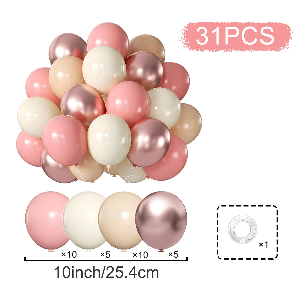 Metallic Pearl and Confetti Balloons – Decorative Latex Set for Party Events