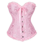Victorian Jacquard Corset Top – Lace Up Gothic Bustier for Cosplay