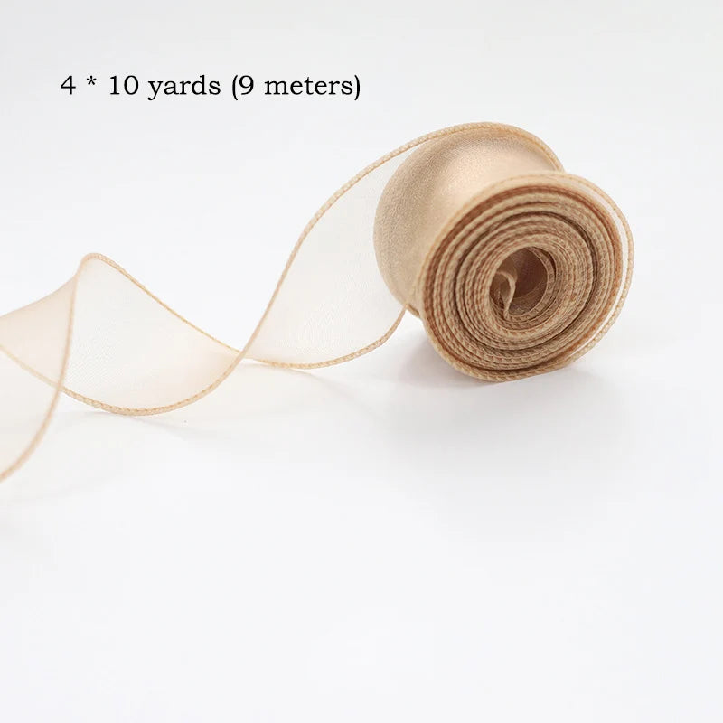 Chiffon Silk Ribbon – 10 Yard Organza Fabric for Wedding Decor and Crafting