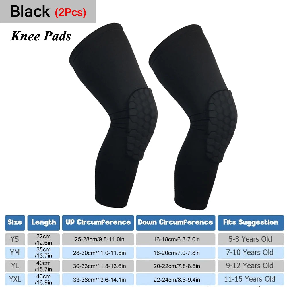 Honeycomb Compression Knee Guards – Youth Protective Gear for Sports