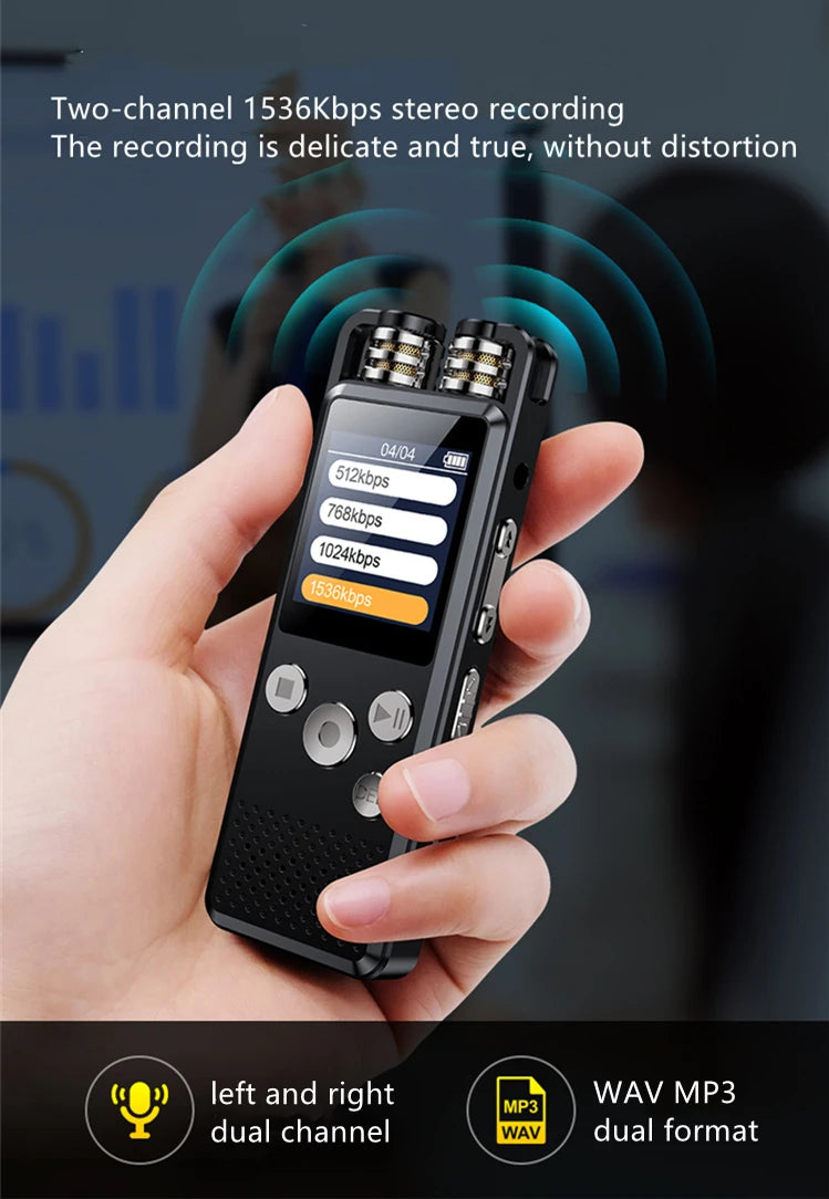 Digital Voice Recorder – Stereo PCM Dictaphone for Meetings and Transcription