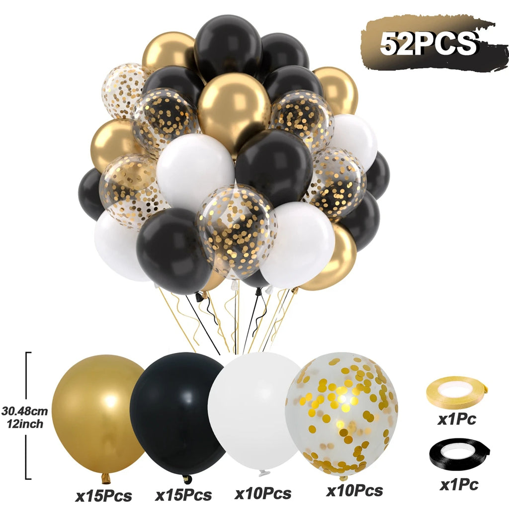 Metallic Pearl and Confetti Balloons – Decorative Latex Set for Party Events