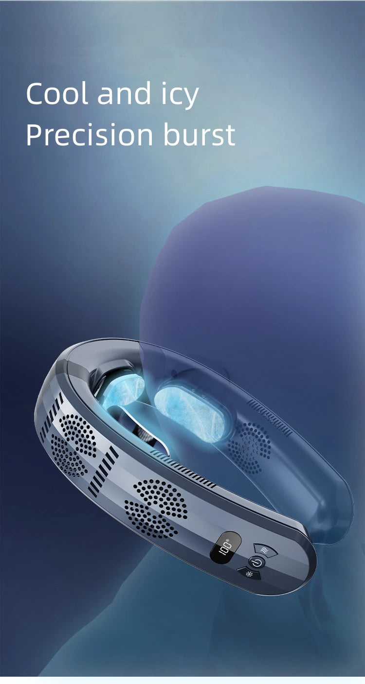 Portable Neck Fan – 6000mAh Wearable Air Conditioner for Outdoor Summer Cooling