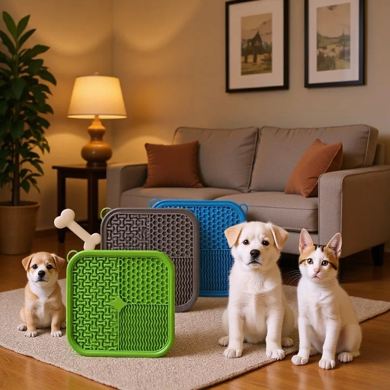 Slow Feeder Licking Mat – Anti-Choking Textured Pad for Dog and Cat Anxiety