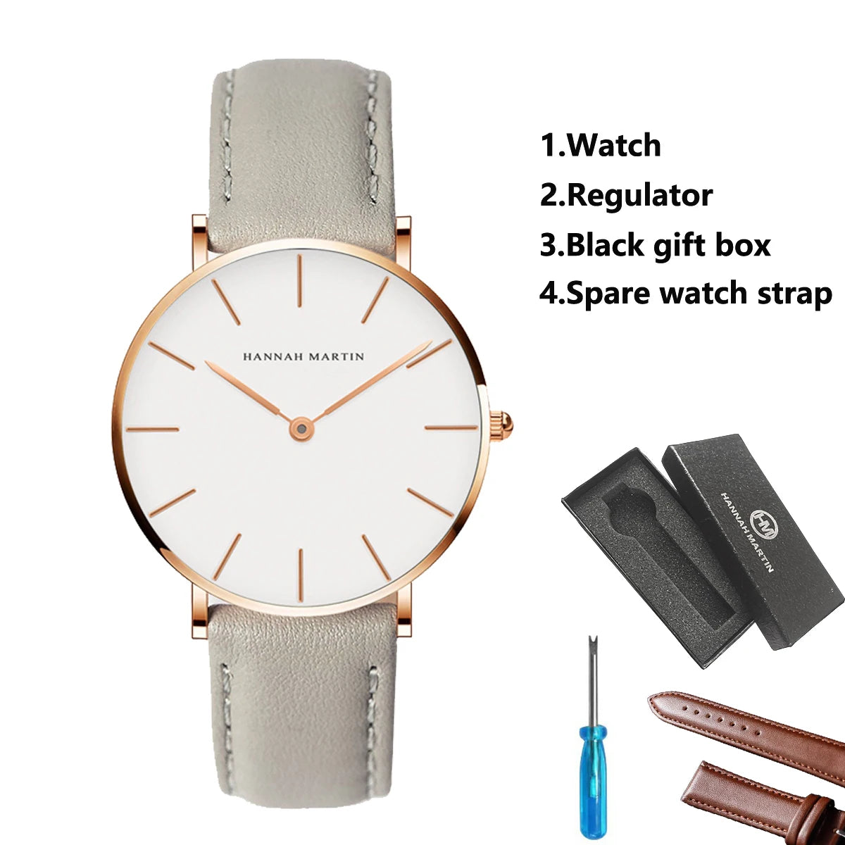Ultra Thin Leather Wristwatch – Minimalist Dress Accessory for Women