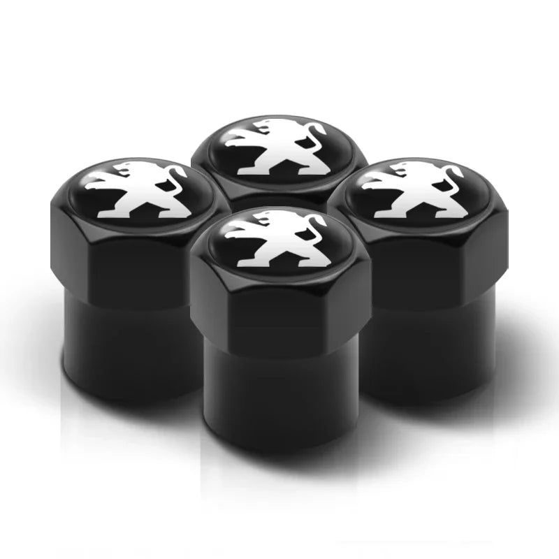 Metal Car Tire Valve Caps – Logo Emblem Decoration for Peugeot Vehicles